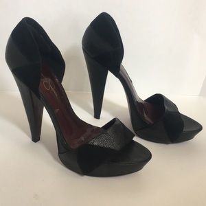 🌺 Leather Patchwork Jessica Simpson Heels 🌺